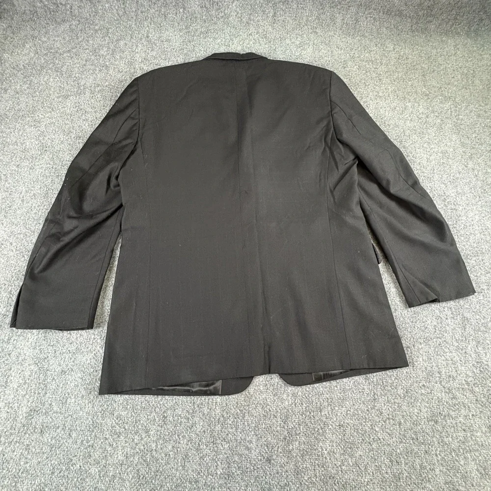 Caravelli Sport Coat Men's 42R Black Windowpane Y2K Superior 150s Hand Tailored
